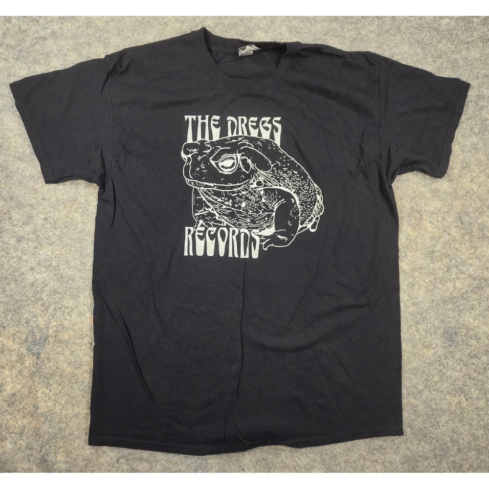 The Dregs Records Toad Graphic T-Shirt Mens Large Black Gildan Ultra Cotton